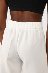 White wide leg trousers