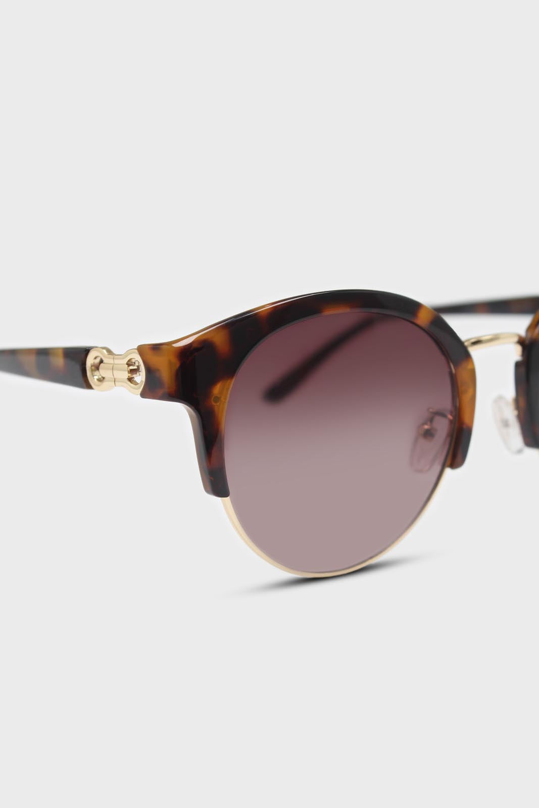 Tortoise and gold trim bottomless sunglasses