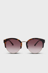 Tortoise and gold trim bottomless sunglasses