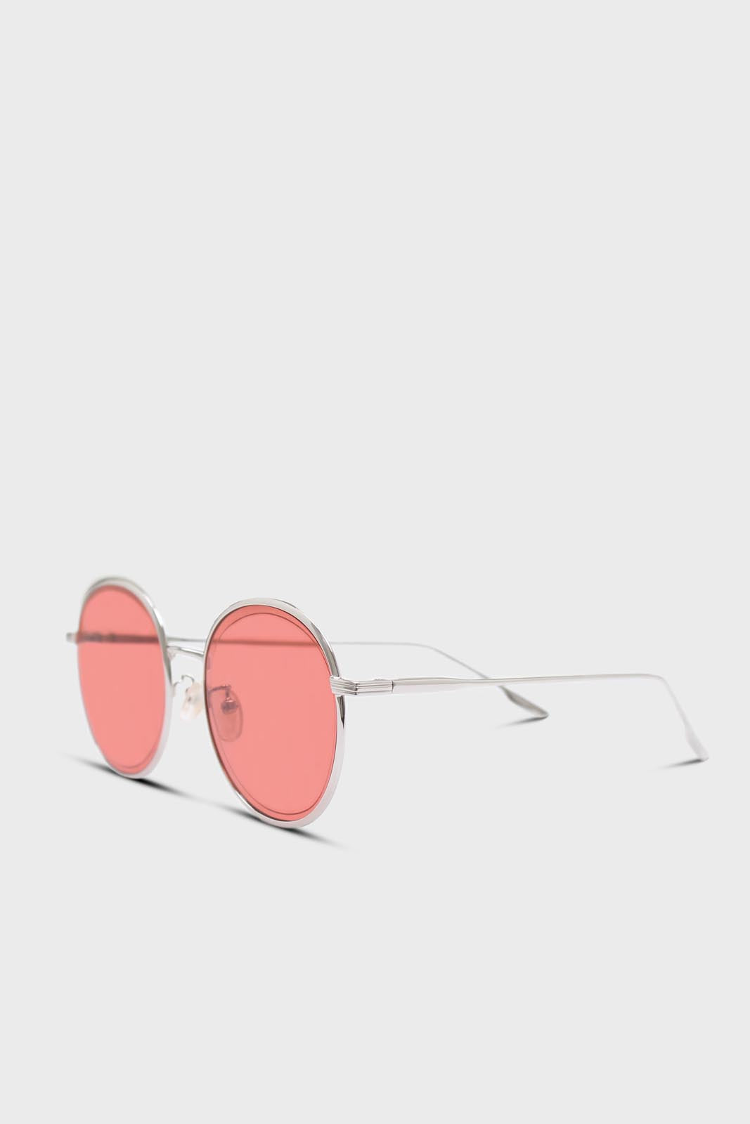 Red and gold lined round sunglasses