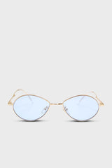 Blue and gold lined dragonfly sunglasses