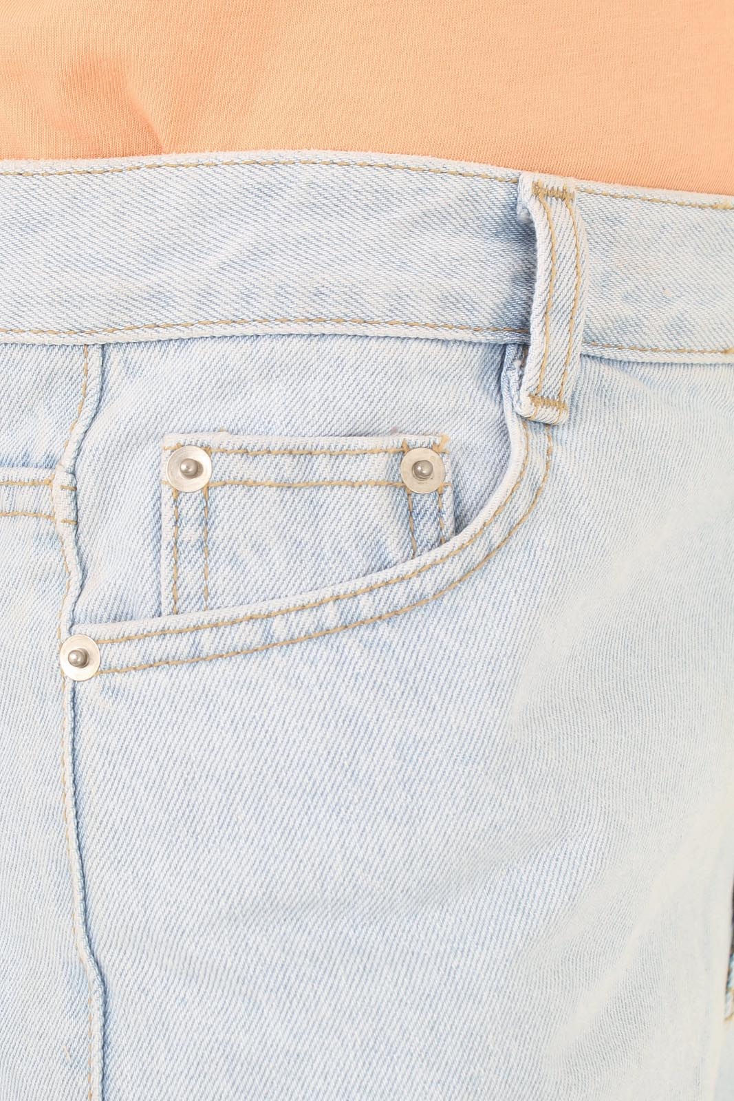 Light blue raw hem denim shorts - 2246