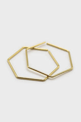 Gold large hexagon earrings