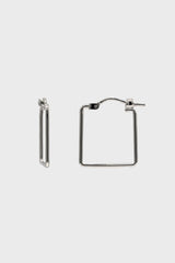 Silver small square earrings