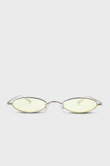 Yellow and silver lined slim oval sunglasses