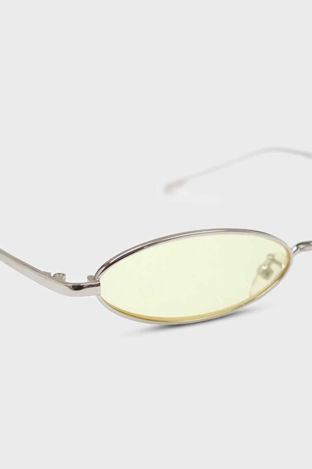Yellow and silver lined slim oval sunglasses