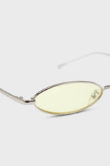 Yellow and silver lined slim oval sunglasses