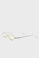Yellow and silver lined slim oval sunglasses