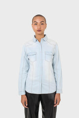 Light blue chest pocket denim shirt