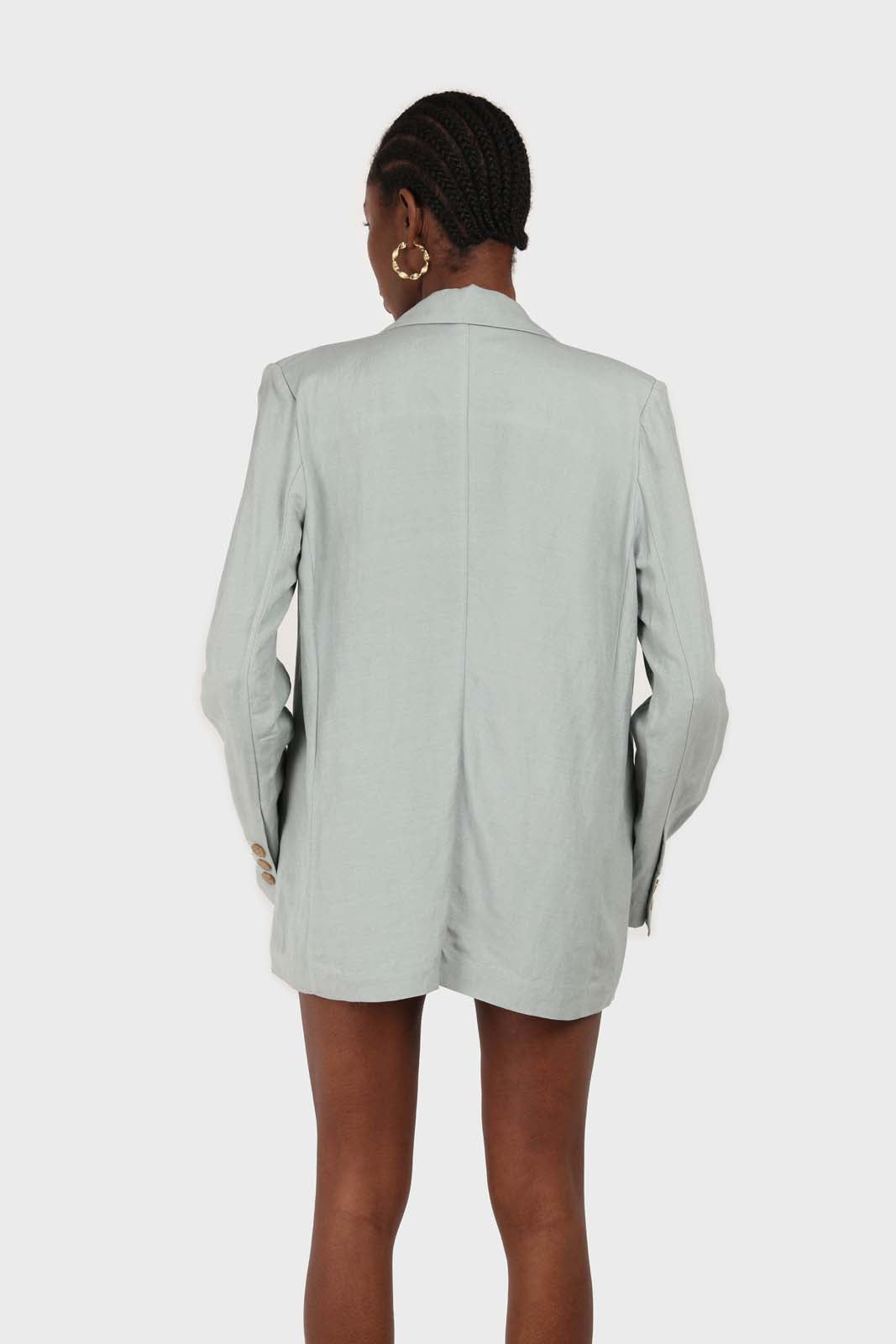 Mint soft oversized linen blazer