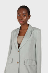 Mint soft oversized linen blazer