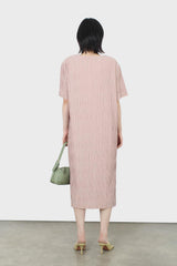 Dusty pink wrinkle tunic maxi dress