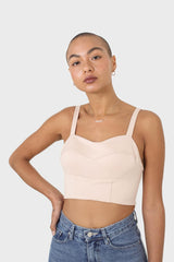 Beige thick strap corset bustier