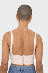 Beige thick strap corset bustier