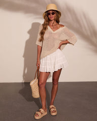 Sand Shell Open Knit Sweater