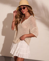 Sand Shell Open Knit Sweater