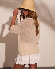Sand Shell Open Knit Sweater