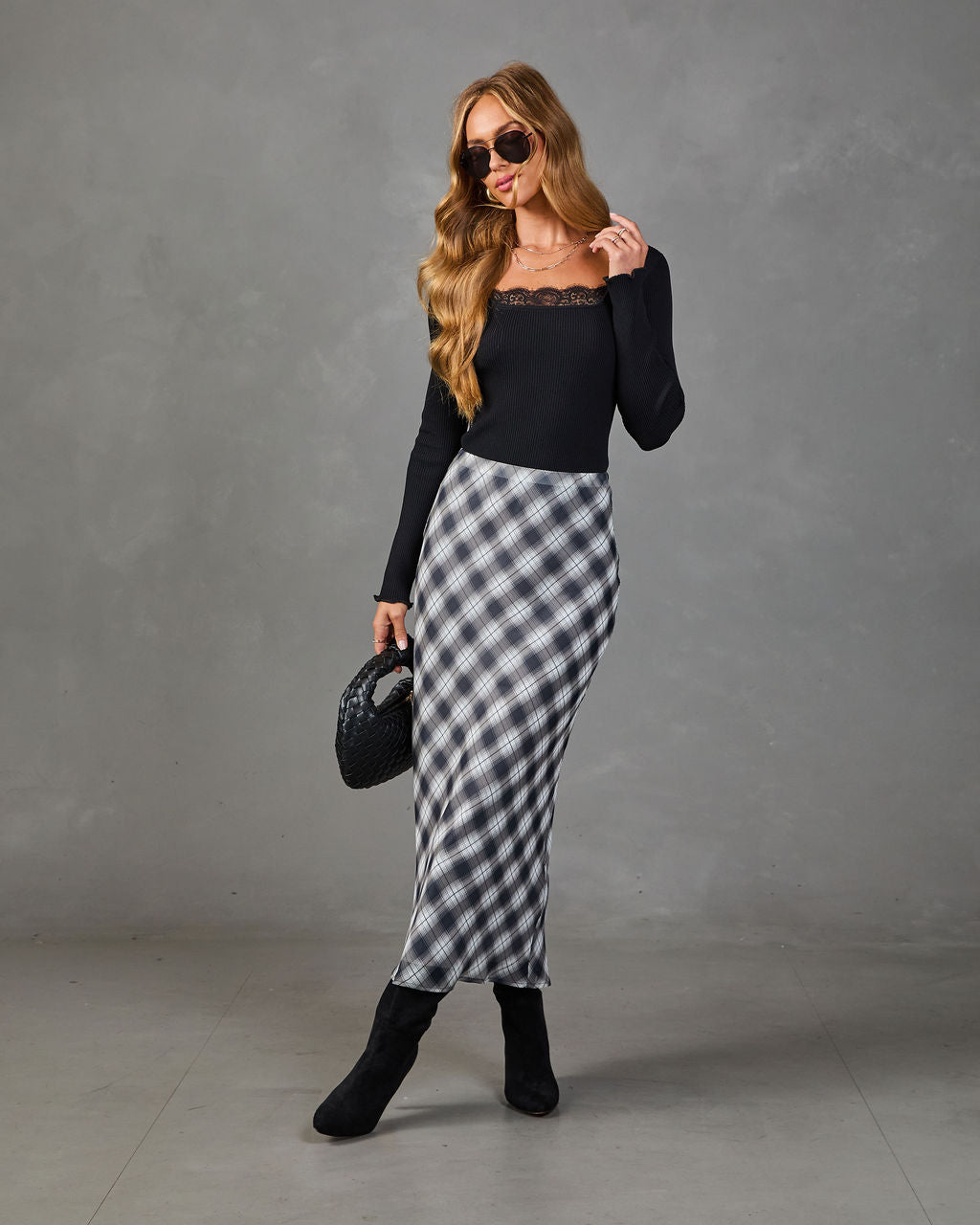 Keepsake Lane Plaid Midi Skirt