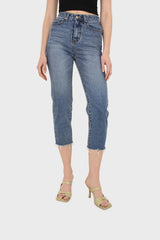 Mid blue slit boyfriend jeans - 770