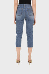 Mid blue slit boyfriend jeans - 770