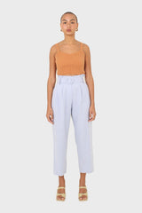 Orange thin strap ribbed knit tank