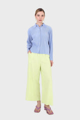 Neon green loose fit linen trousers