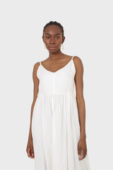 Ivory strappy open back maxi dress