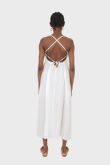 Ivory strappy open back maxi dress