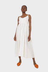 Ivory strappy open back maxi dress