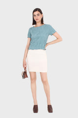 Ivory simple linen pencil skirt