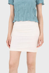 Ivory simple linen pencil skirt