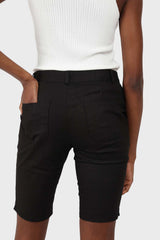 Black side pocket fitted shorts