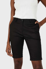 Black side pocket fitted shorts