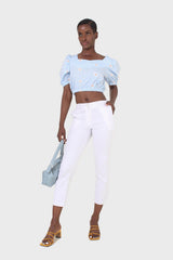 White side pocket simple tailored trousers