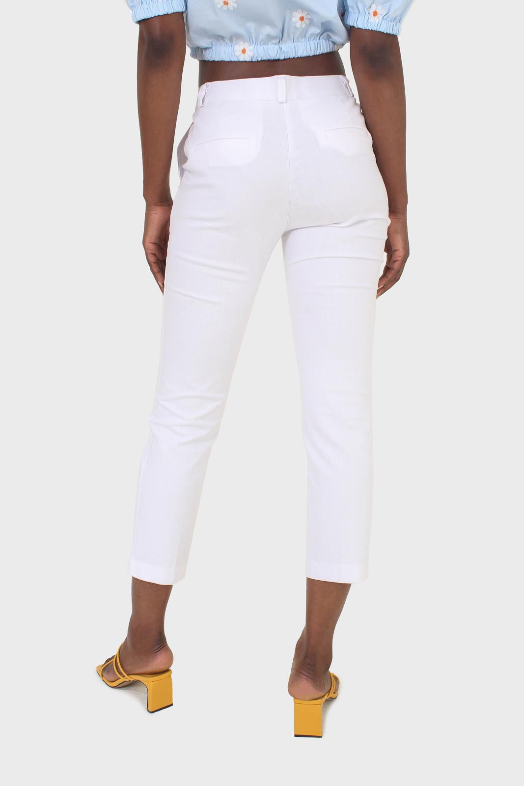 White side pocket simple tailored trousers