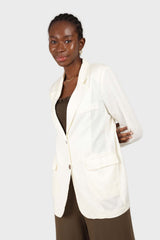 White single breasted tailored blazer