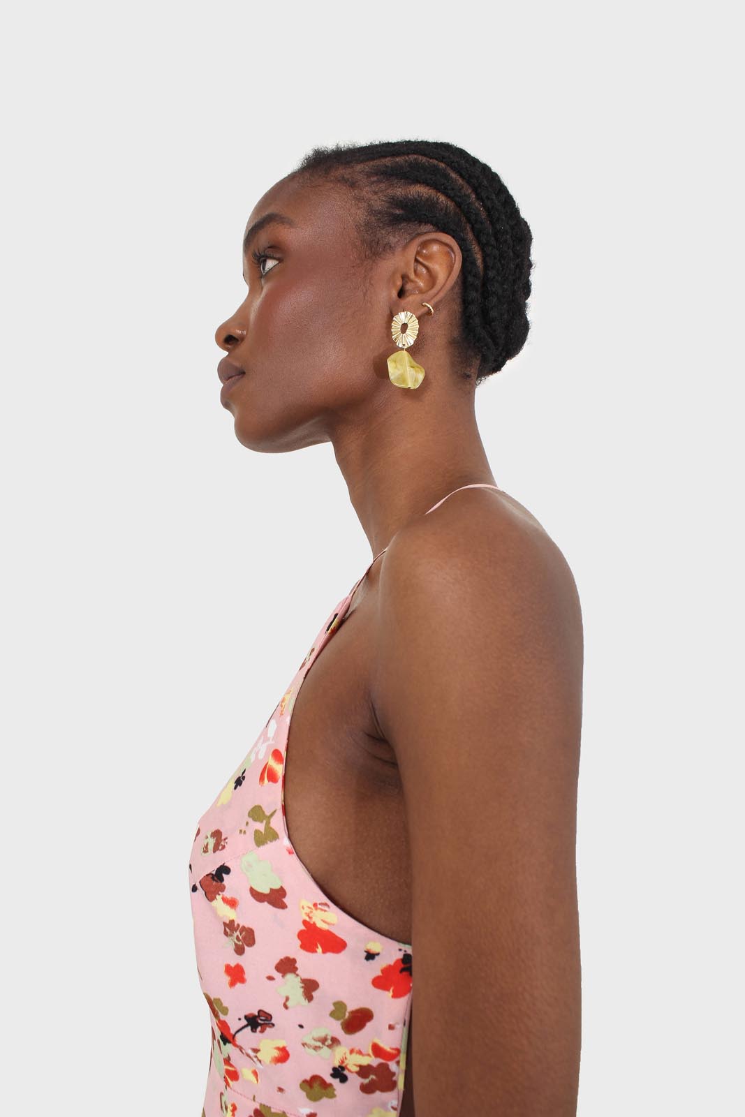 Pink and multi floral printed strappy maxi dress