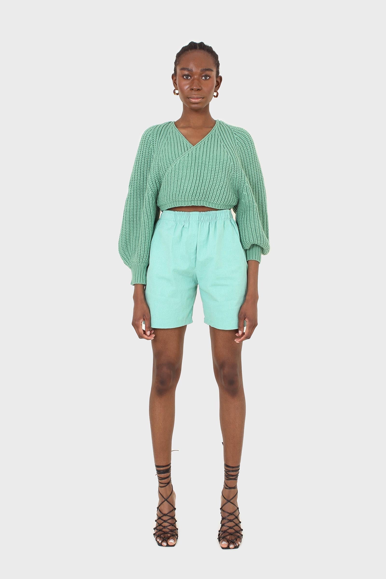 Mint simple loose fit shorts