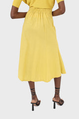 Bright yellow soft midi skirt