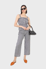 Black and white gingham thick strap tank