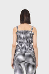 Black and white gingham thick strap tank
