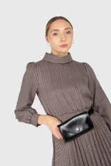 Black vegan leather pouch belt bag