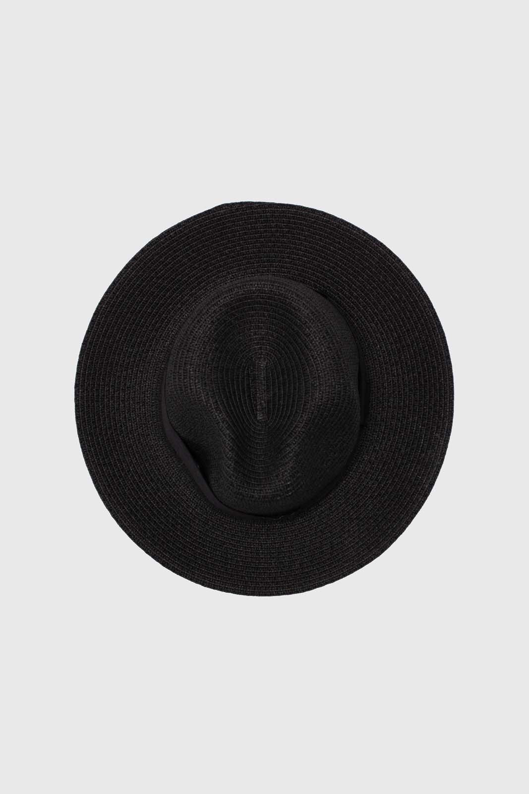 Black woven fedora hat