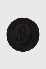 Black woven fedora hat