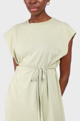 Mint large ruffle hem belted dress