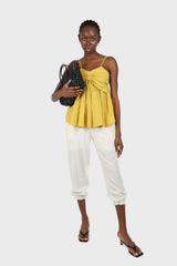 Black plastic rope net tote bag