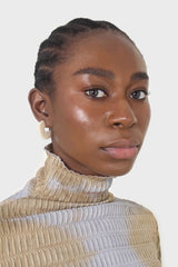 Ivory marble circle earrings