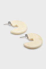 Ivory marble circle earrings