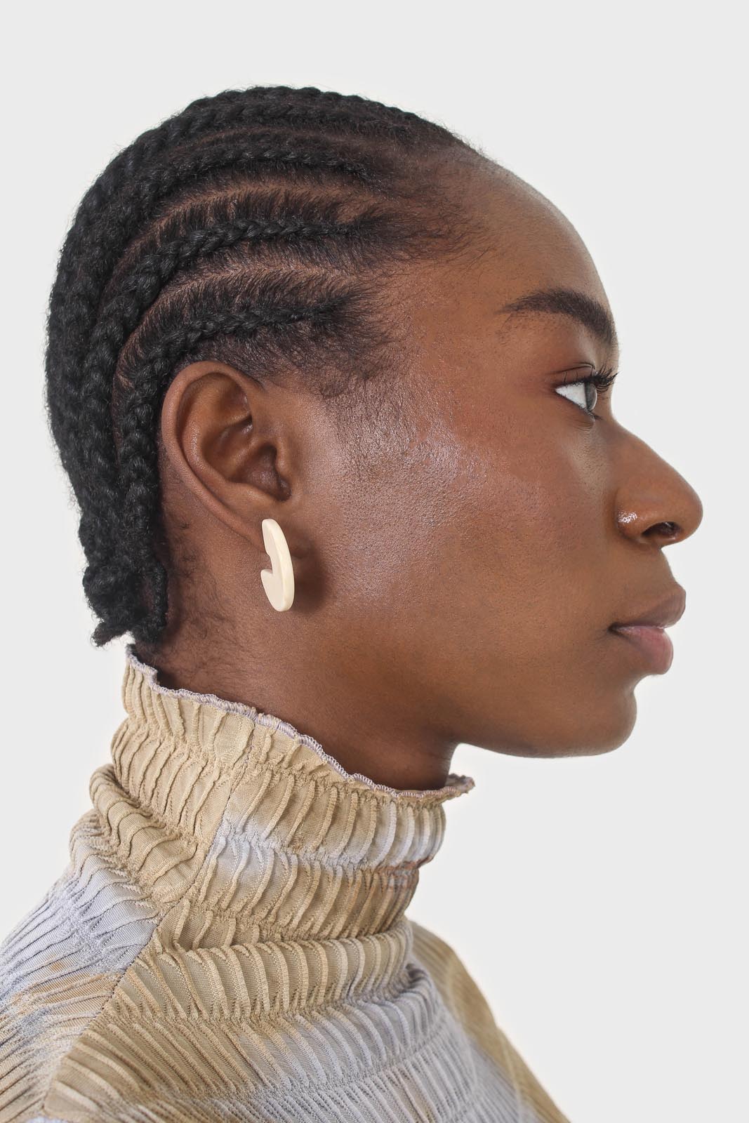 Ivory marble circle earrings
