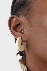 Ivory marble circle earrings